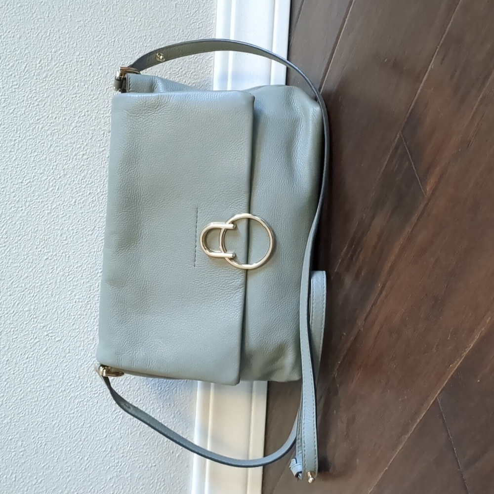 💜 Grey genuine leather Vince Camuto cross body purse